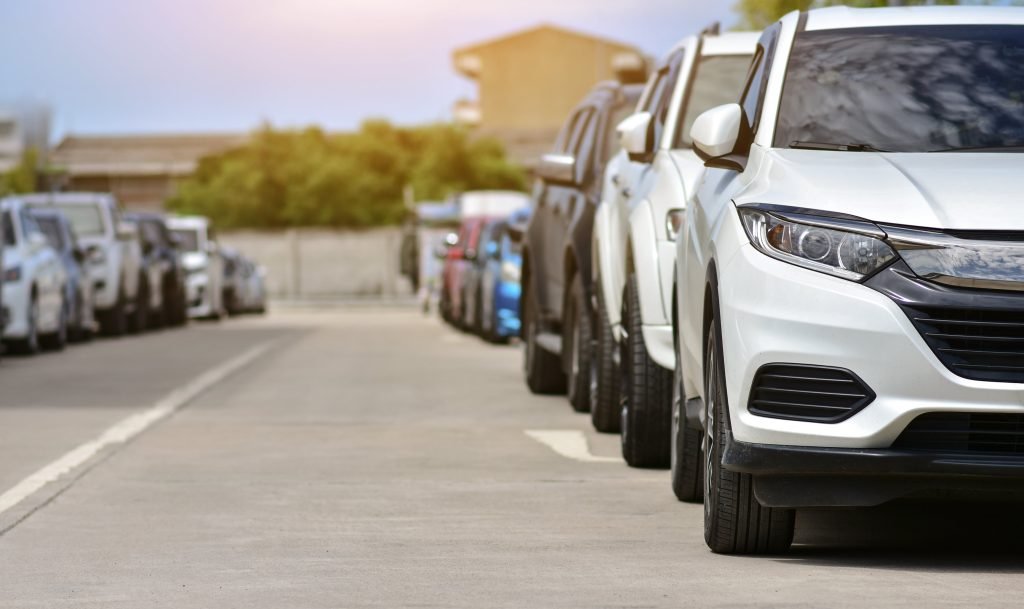 cars parked road 1